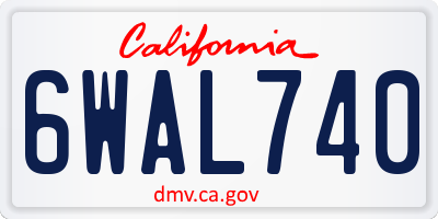 CA license plate 6WAL740