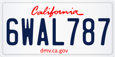 CA license plate 6WAL787