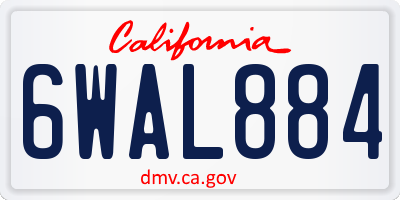 CA license plate 6WAL884