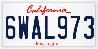 CA license plate 6WAL973