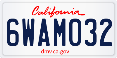 CA license plate 6WAM032