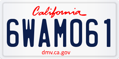 CA license plate 6WAM061