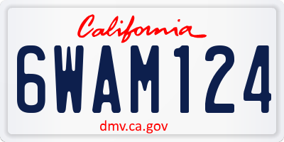 CA license plate 6WAM124