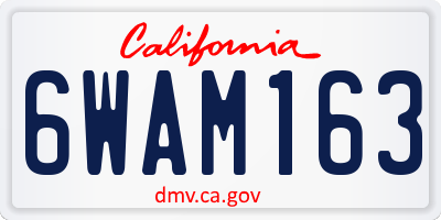 CA license plate 6WAM163