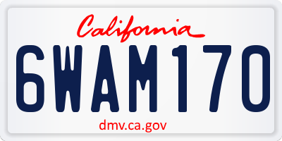 CA license plate 6WAM170