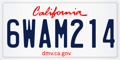 CA license plate 6WAM214