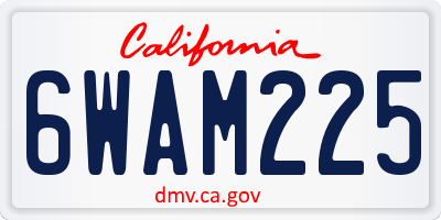 CA license plate 6WAM225