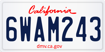 CA license plate 6WAM243