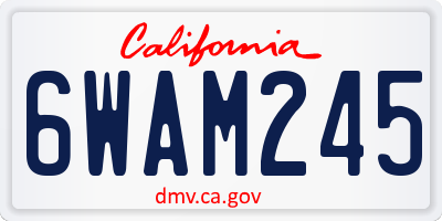 CA license plate 6WAM245