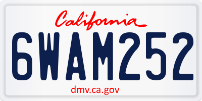 CA license plate 6WAM252