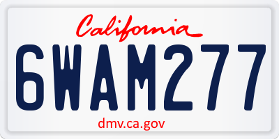 CA license plate 6WAM277