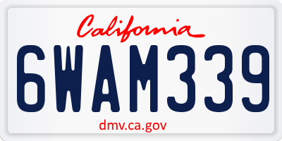CA license plate 6WAM339