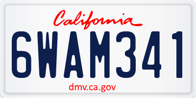 CA license plate 6WAM341