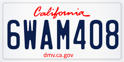 CA license plate 6WAM408