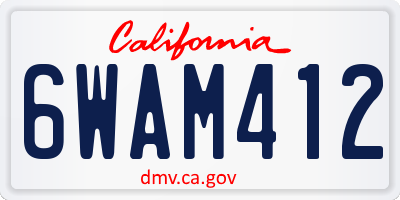 CA license plate 6WAM412