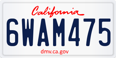 CA license plate 6WAM475