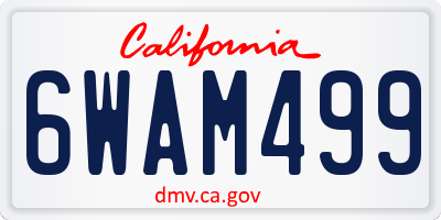 CA license plate 6WAM499