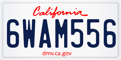 CA license plate 6WAM556