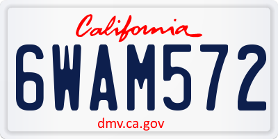 CA license plate 6WAM572
