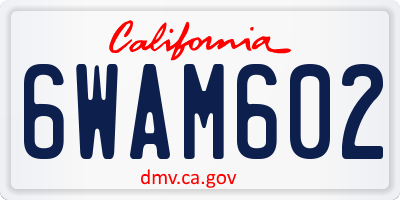 CA license plate 6WAM602