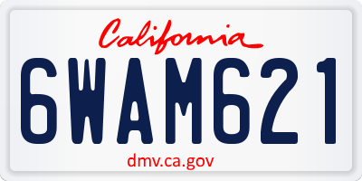 CA license plate 6WAM621