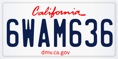 CA license plate 6WAM636