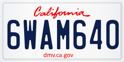 CA license plate 6WAM640