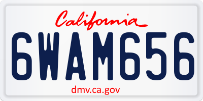 CA license plate 6WAM656