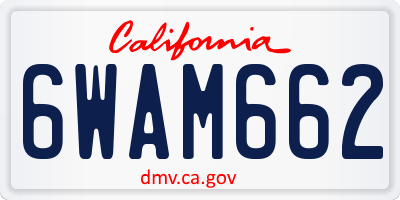 CA license plate 6WAM662