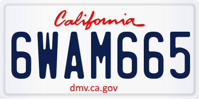 CA license plate 6WAM665