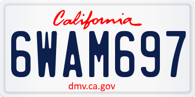 CA license plate 6WAM697