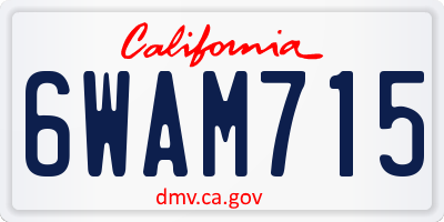 CA license plate 6WAM715
