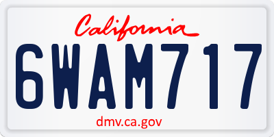 CA license plate 6WAM717