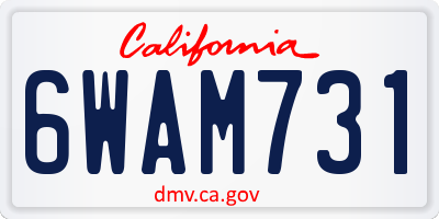 CA license plate 6WAM731