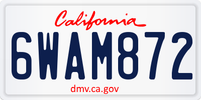 CA license plate 6WAM872