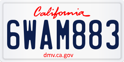 CA license plate 6WAM883