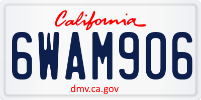 CA license plate 6WAM906