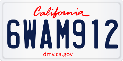CA license plate 6WAM912