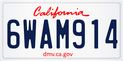 CA license plate 6WAM914
