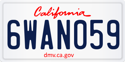 CA license plate 6WAN059