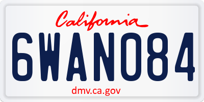 CA license plate 6WAN084