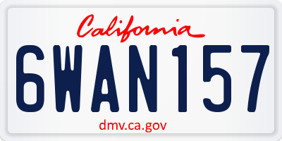 CA license plate 6WAN157