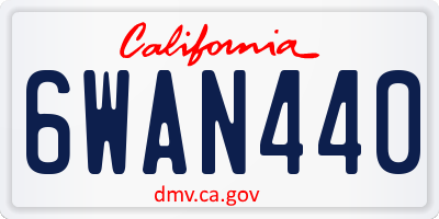 CA license plate 6WAN440