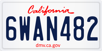 CA license plate 6WAN482