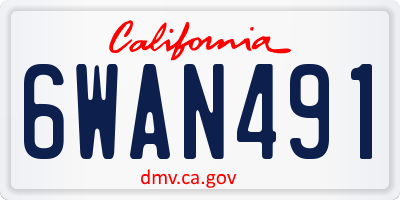 CA license plate 6WAN491