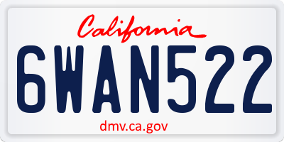 CA license plate 6WAN522