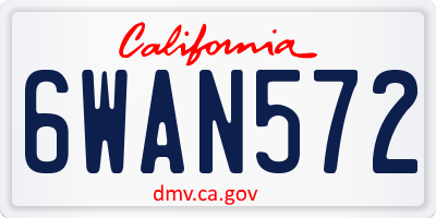 CA license plate 6WAN572