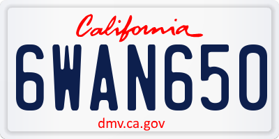 CA license plate 6WAN650