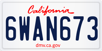 CA license plate 6WAN673