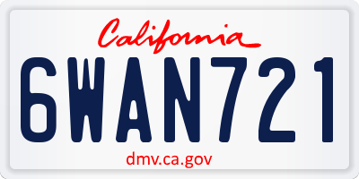 CA license plate 6WAN721